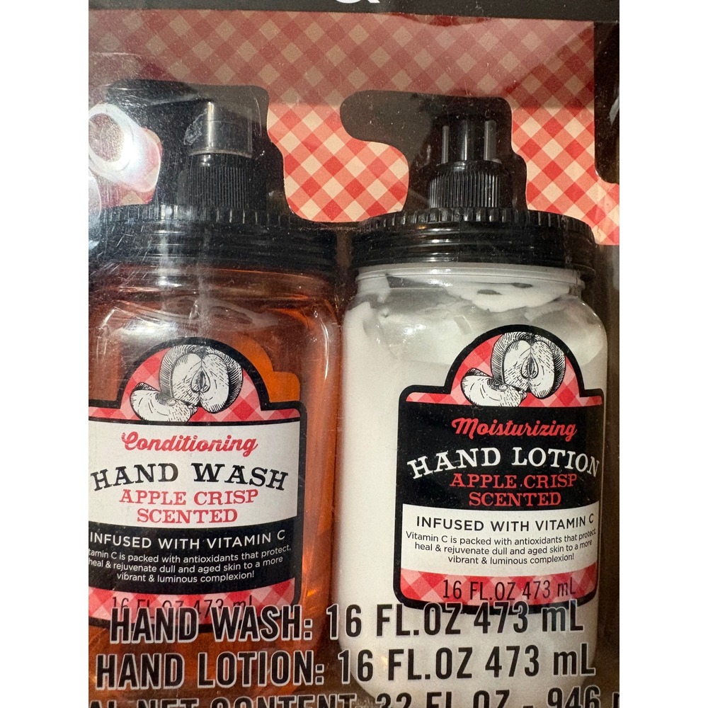 Mason Jar Collection Hand Care Duo Apple Crisp Scented Infused With Vitamin C - Picture 2 of 4